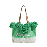 Women Monogram Tassel Beach Bag Tote Bag_Cwab1905