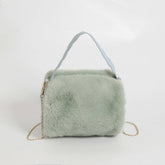 PLUSH TOTE HANDBAG SOFT CHAIN SHOULDER BAG_CUAB00582