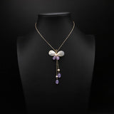 NEW SHELL BUTTERFLY NATURAL PEARL NECKLACE_CWAJE3831