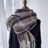 PLAID FAUX CASHMERE MID LENGTH SCARF FOR WINTER_CWASC1456