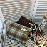 NEW RETRO PLAID LARGE CAPACITY COSMETIC BAG_CWAB4422