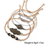 BRAIDED ARROW RICE BEAD BRACELET SET OF THREE_CWMM3884