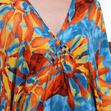 RAYON PRINT BEACH COVER UP WITH WOVEN FRONT_CWMM6213