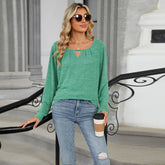 Solid Color Loose Long Sleeve T-Shirt Top
