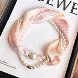 Pearl Magnetic Skinny Silk Neck Scarf_Cwasc03938