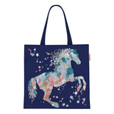 LIGHT FLORAL HORSE PRINT CANVAS SHOULDER BAG_CWAB5135