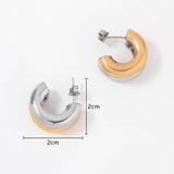 GEOMETRIC GOLD PLATED FASHION DOUBLE LAYER EARRINGS_CWMM3667