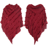 HOODED CAPE WITH FRINGED HEM SCARVES_CWASC0118