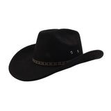 Unisex Soft Suede Western Cowboy Fedora Hat_Cwah04367