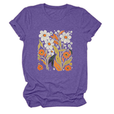 Women Summer Tee ??Flor Casual Round Neck_Cwtts1500