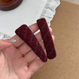 Contrast Twill Hair Clip Side Bang Pin Women_Cwaha07804