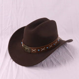 BOHO WESTERN WIDE BRIM FELT HAT FOR TRAVEL SUN_CWAH3658