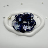 EMBROIDERED MARINE LIFE SQUARE SCARF HAIR TIE_CWAHA3691