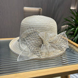 FASHIONABLE CURLED MESH FLOWER BUCKET HAT_CWAH1211