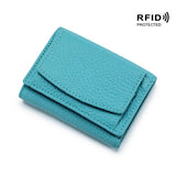 SHORT RFID COIN POCKET WALLET MINI LEATHER WALLET_CWAB3700