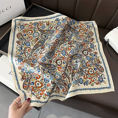 100% SILK FLORAL SCARF SQUARE VERSATILE GIFT_CWASC0544