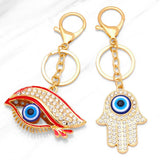 COLORED DIAMOND DEVILS EYE METAL KEYCHAIN PENDANT_CWAJE0878