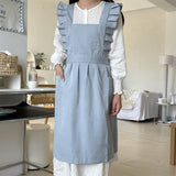 Waterproof And Oil-Proof Oxford Ruffled Cross Apron_Cwmm5827