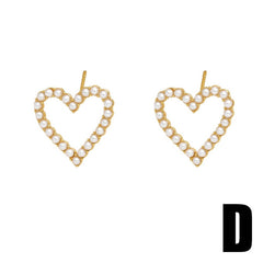 HEART SHAPED PEARL GOLD PLATED EARRINGS_CWAJE1035