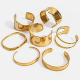 GOLD STAINLESS STEEL PEARL OPEN CUFF BRACELET_CWAJE4618