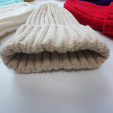 Cwah04351_Kids Solid Color Knit Beanie Hat Winter