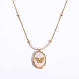 MOON SHELL LOCKET NECKLACE VINTAGE GOLD PLATED_CWMM6962