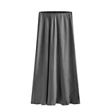 ACETATE SATIN SKIRT HIGH WAIST SLIT MAXI SKIRT_CWAB4804
