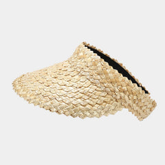STRAW SUN VISOR SUMMER PONYTAIL UV PROTECTION HAT_CWAH3282