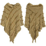 HOODED CAPE WITH FRINGED HEM SCARVES_CWASC0118