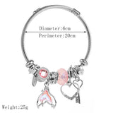 Trendy Stainless Steel Mermaid Tail Heart Bracelet_Cwmm8506
