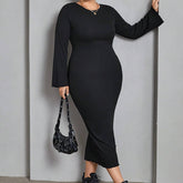 AUTUMN KNIT BACKLESS DRESS STYLISH SEXY_CWDMD6039