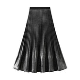 PLEATED HIGH WAIST MIDI SKIRT WITH FISHTAIL DESIGN_CWBMS0342