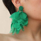 HANDMADE FABRIC TASSEL EARRINGS BOLD STATEMENT_CWMM6156