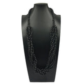 Vintage Hand-Woven Log Bead Long Necklace_Cwmm4731