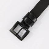 MINIMALIST UNISEX BLACK SOLID ZINC ALLOY BELT_CWABE1238