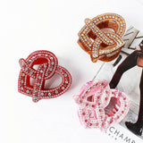 3MM ACETATE RHINESTONE HEART SHAPED HAIRPIN_CWAHA4262