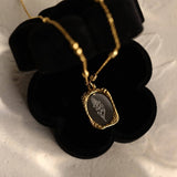 Vintage Magic Mirror Rose December Necklace_Cwmm3779