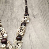 BOHEMIAN COCONUT WOOD BEAD NECKLACE_CWMM4846