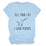 CASUAL CAT PRINT TEE WOMEN S SHORT SLEEVE TOP_CWTTS1519