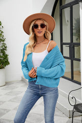 Solid Color Temperament V-Neck Sweater Cardigan