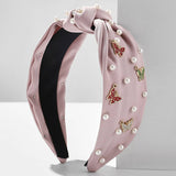 SOLID COLOR BUTTERFLY PEARL WIDE BRIM HEADBAND_CWAHA2605