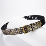 Liuding Hollow Air Eye Punk Style Pu Belt