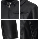 SLIM FIT WASHED PU JACKET STYLISH FALL WORKWEAR_CWMM9013