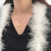 NEW CATS EYE STONE DESIGN BUTTERFLY NECKLACE_CWAJE3086