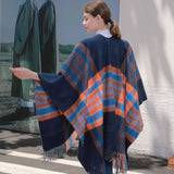 REVERSIBLE PLAID FAUX CASHMERE SCARF WINTER WRAP_CWASC0945