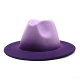 Women Gradient Two-Color Thick Wool Felt Hat_Cwah0816