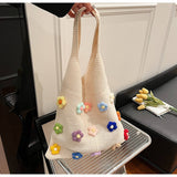 CUTE WOOL FLOWER CROCHET TOTE BAG_CWAB2409