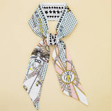 SKINNY FLORAL RIBBON SCARF FOR HAIR OR HANDBAG_CWASC0067