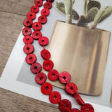 COCONUT SHELL RED MULTI LAYER BEAD VINTAGE NECKLACE_CWMM4571