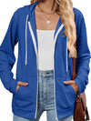 Cwocal00575_Contrast Color Zipper Hooded Pocket Sweatshirt